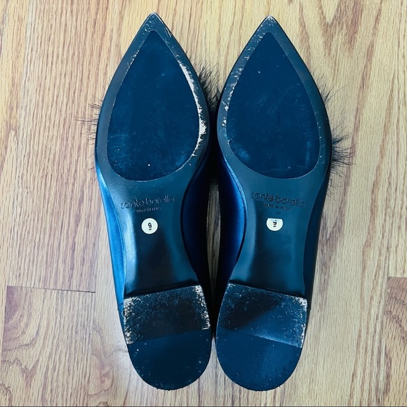 Sante Borella Womens Navy Flats With Pom-Pom Size 9​​ - Picture 4 of 6